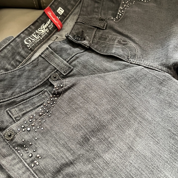 Guess Jeans size 31 Stretch with black and silver stone gems - Picture 7 of 8